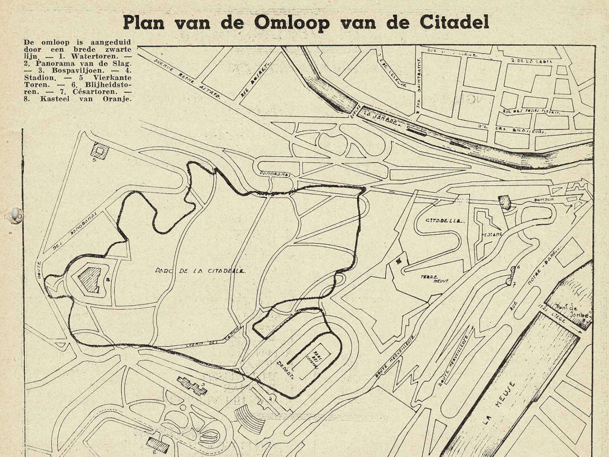 Plan du tracé motocross citadelle en 1952